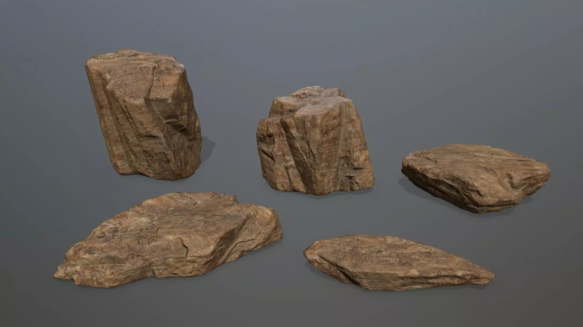 Rock Set Low-poly 3D model