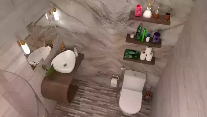 small bathroom 3D model