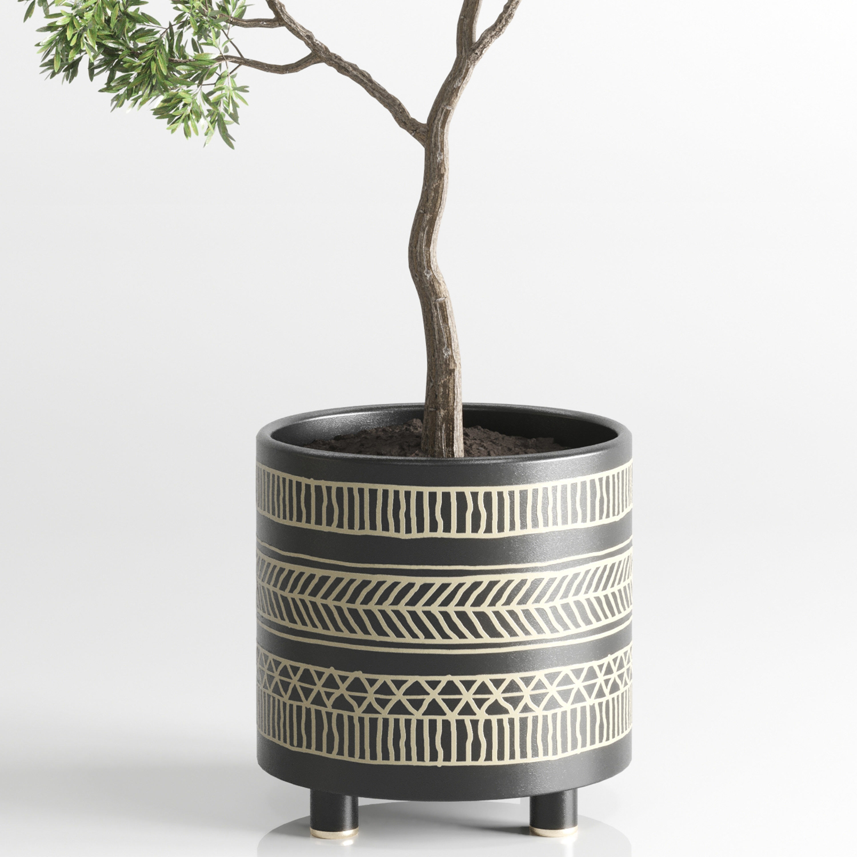 Indoor plant 56 vase handmade-pottery plant tree pot 3D model_1