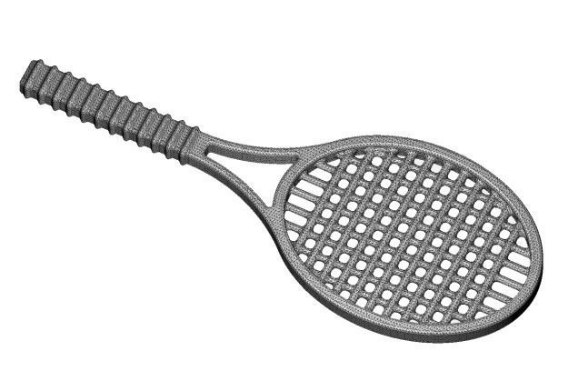 Stylish Tennis Racket 3D print model_4