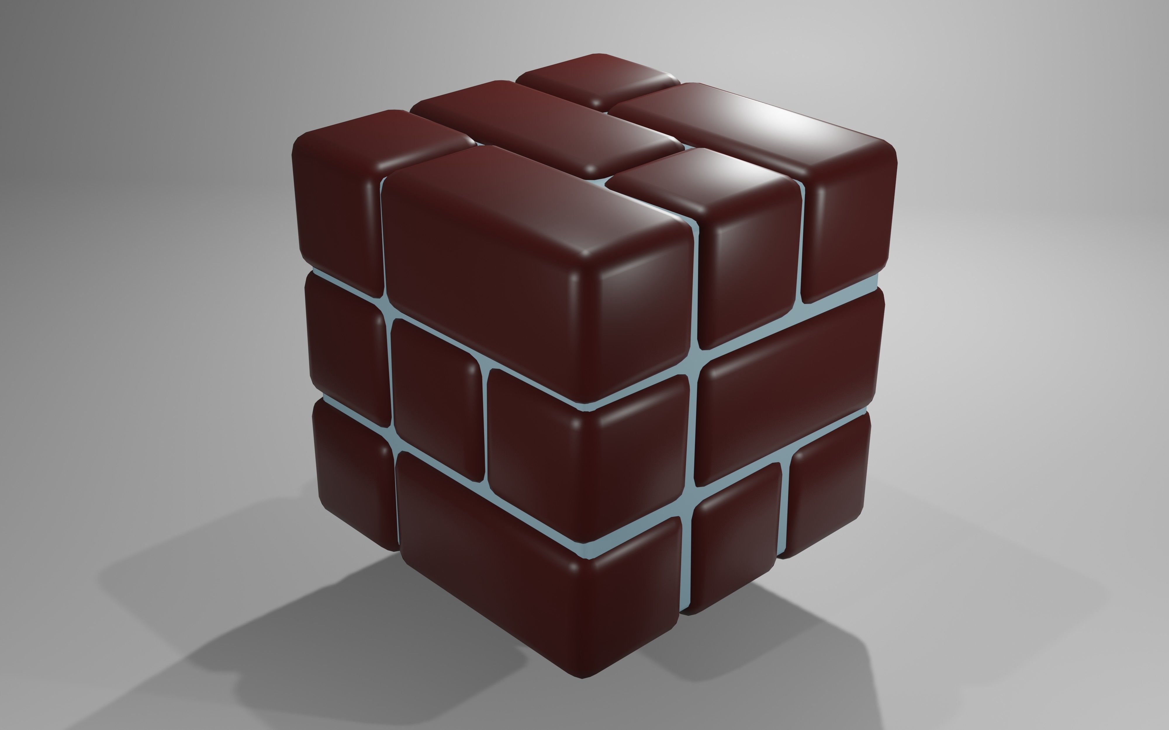 Cube model bricks 3D print model_9