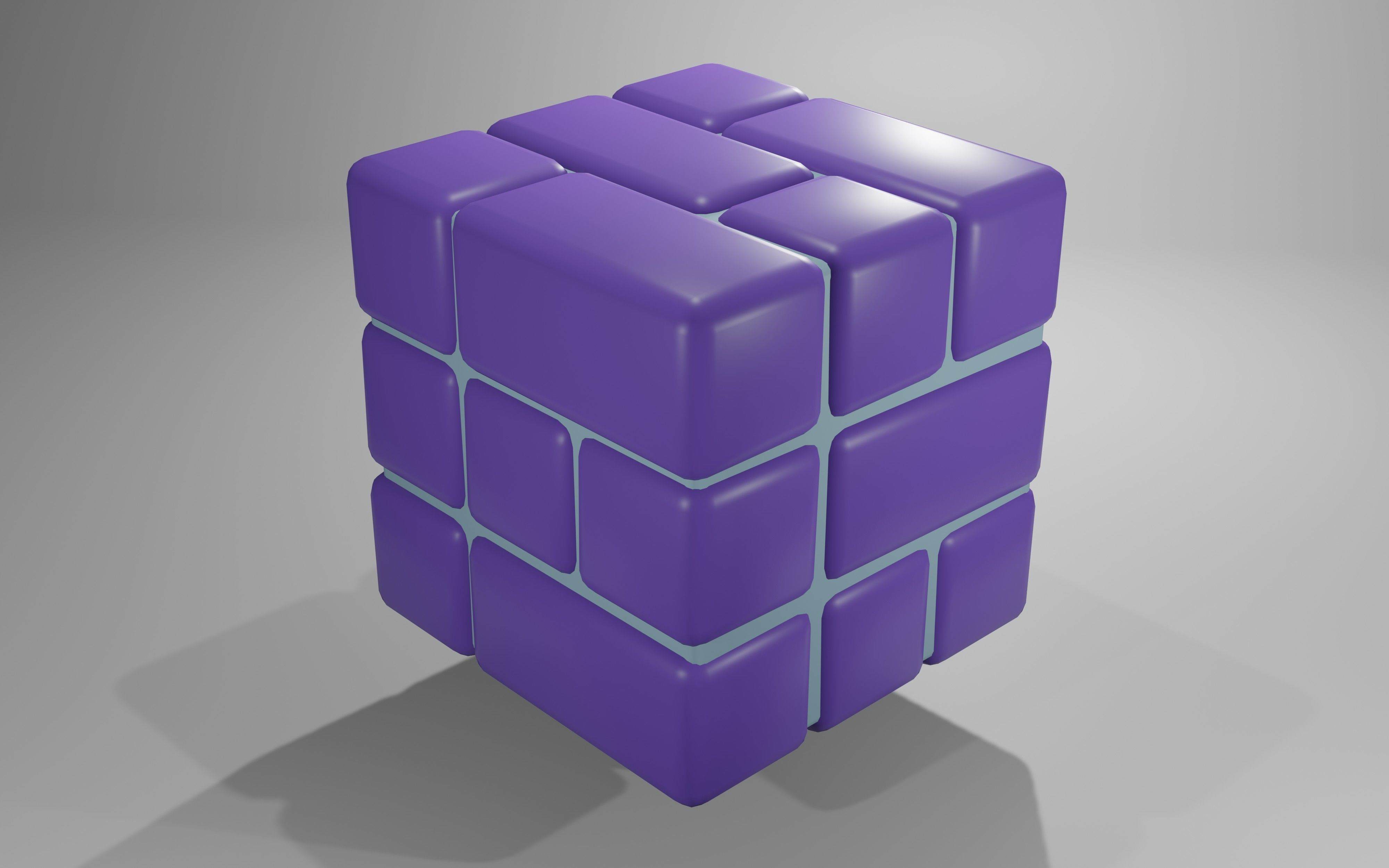 Cube model bricks 3D print model_7