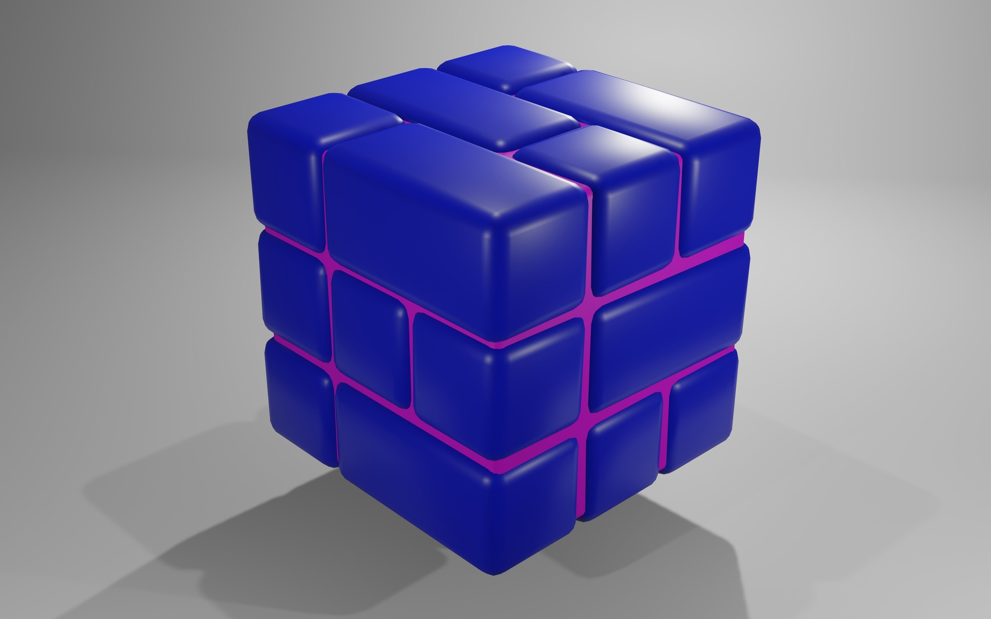 Cube model bricks 3D print model_5