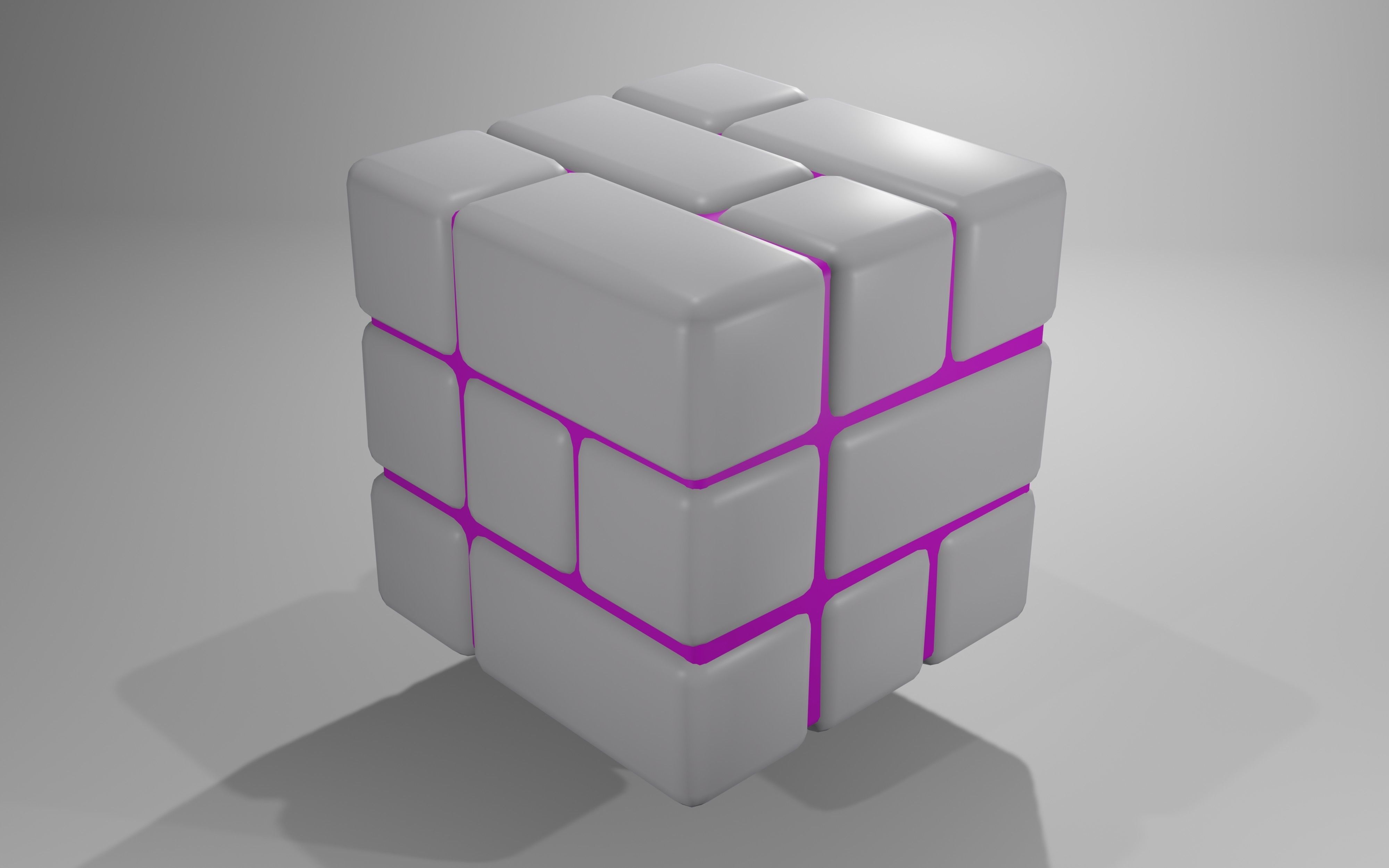 Cube model bricks 3D print model_6