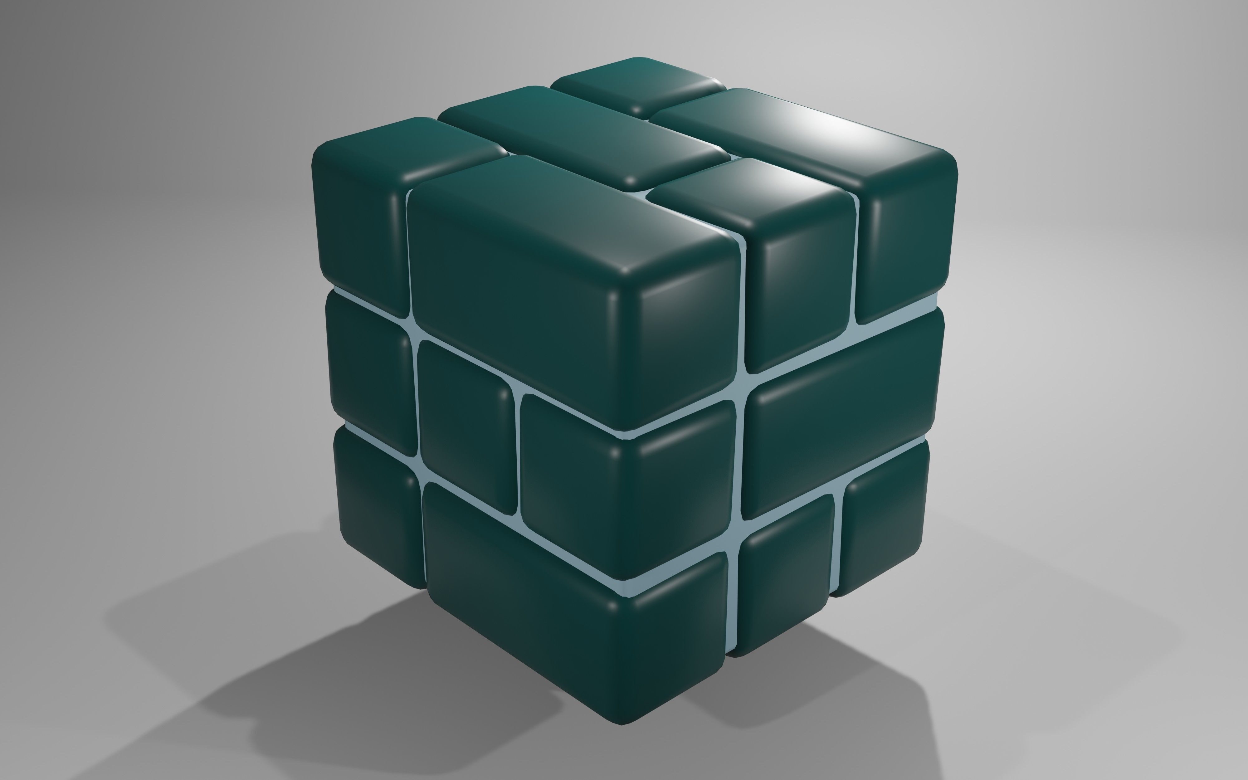 Cube model bricks 3D print model_1