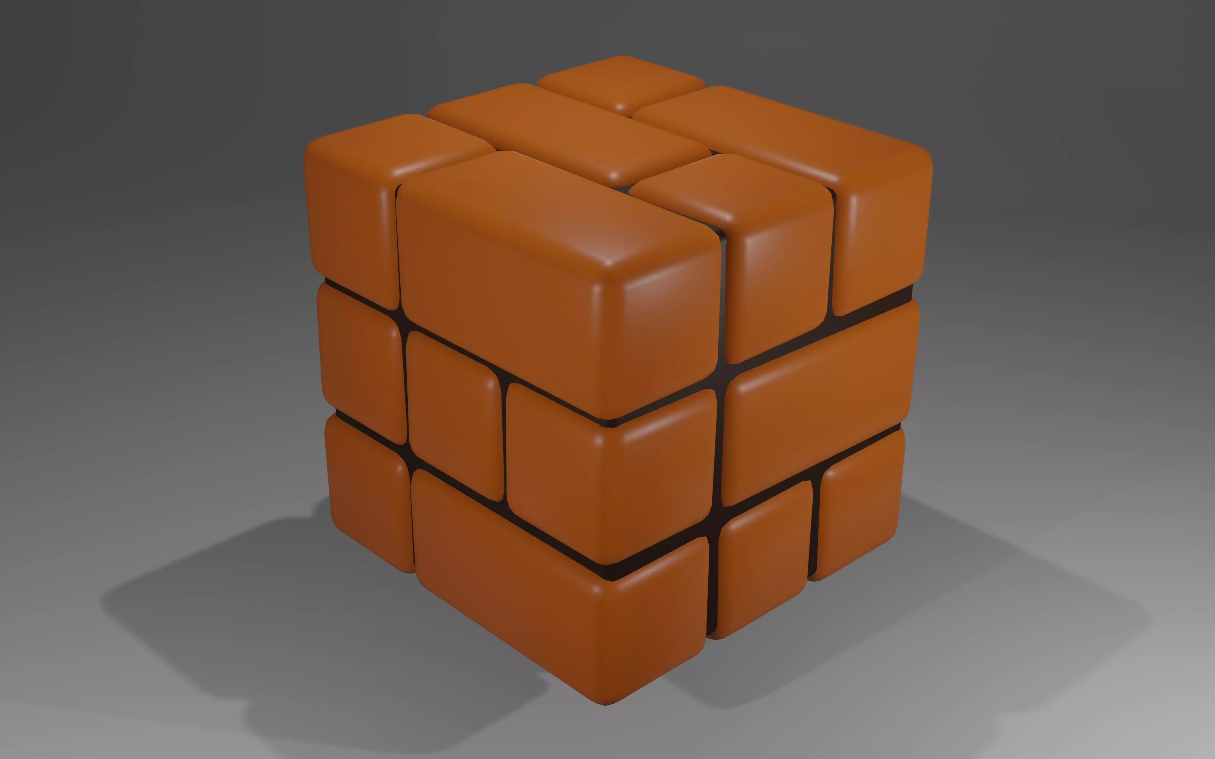 Cube model bricks 3D print model_0