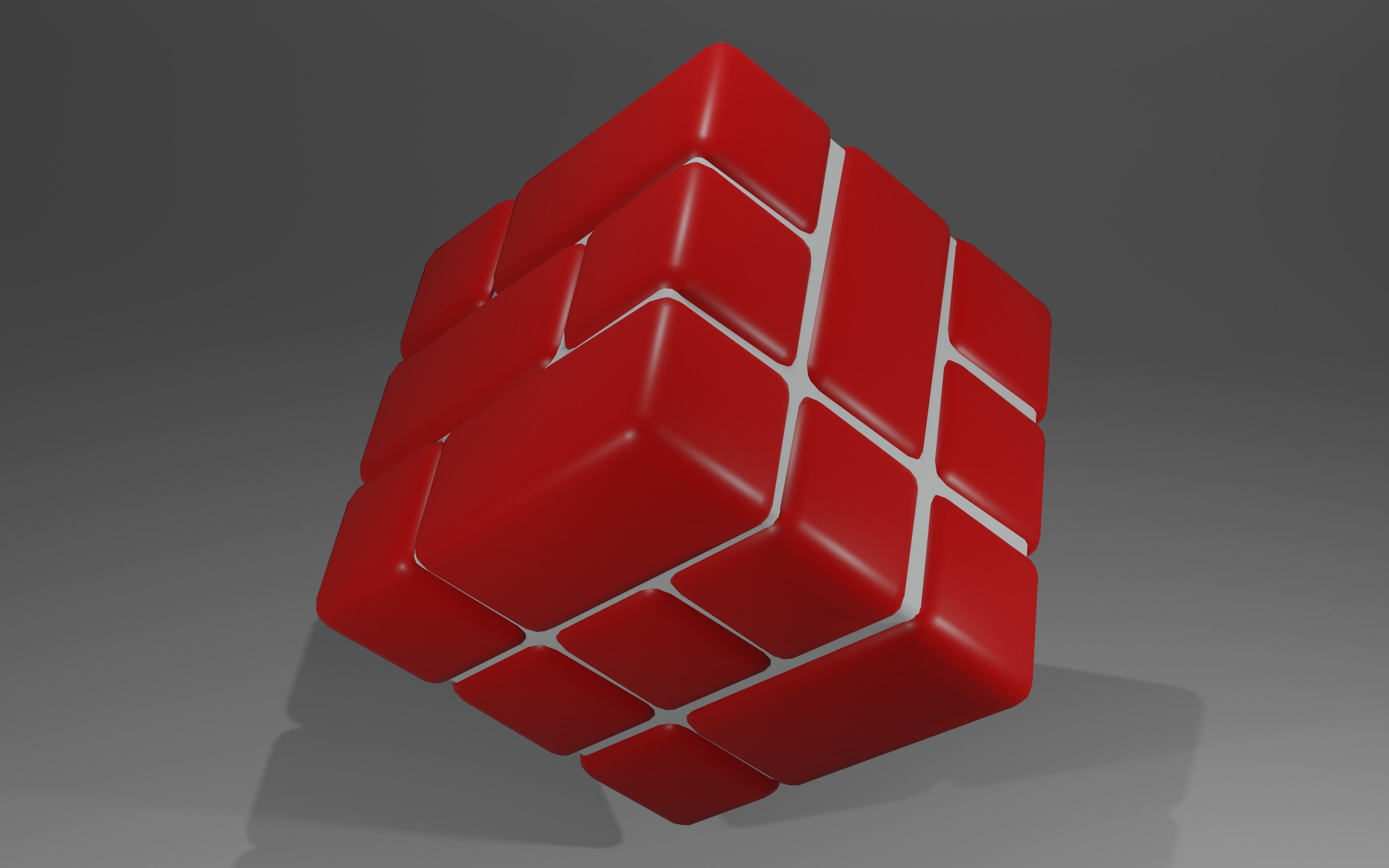 Cube model bricks 3D print model_3