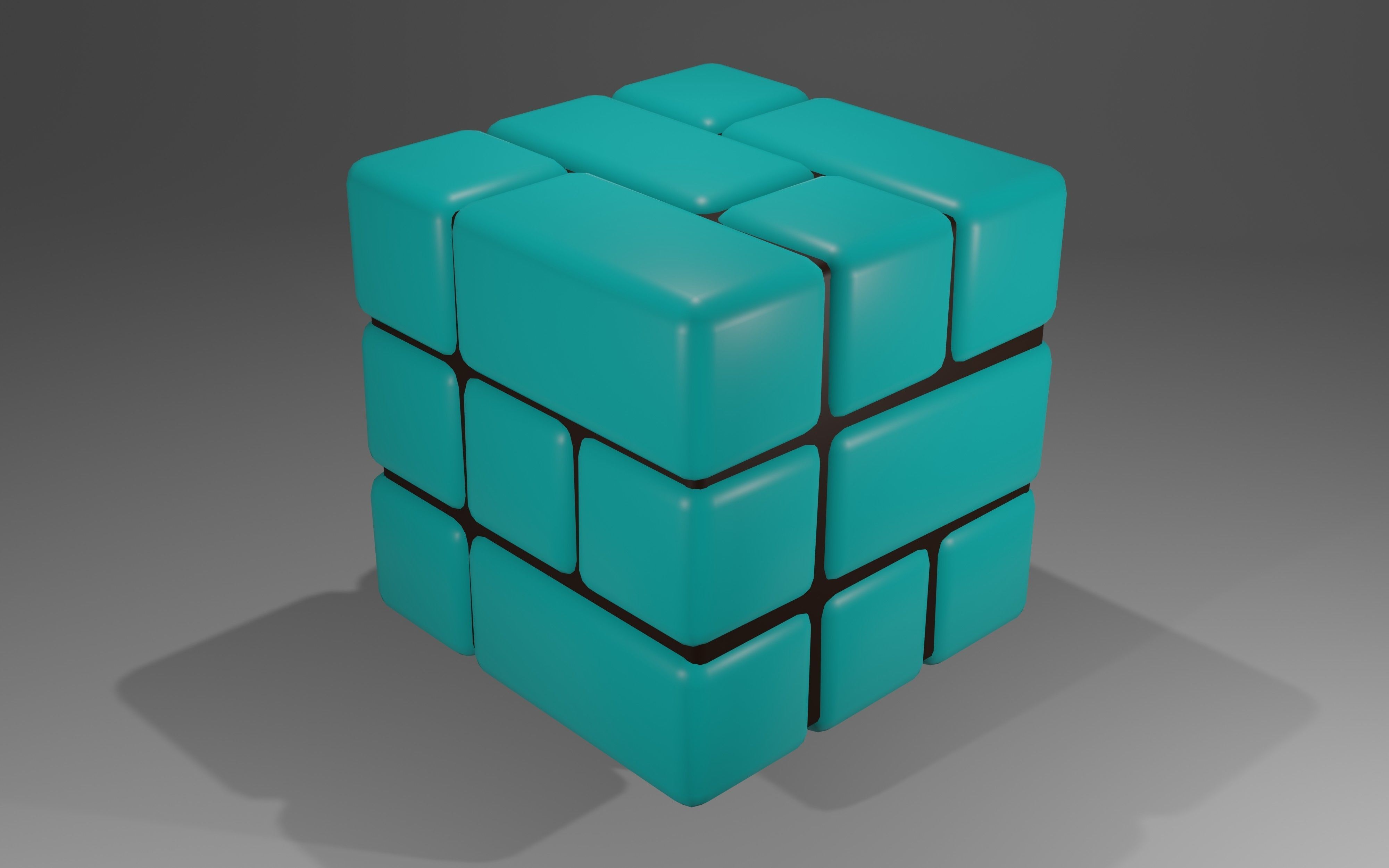 Cube model bricks 3D print model_2