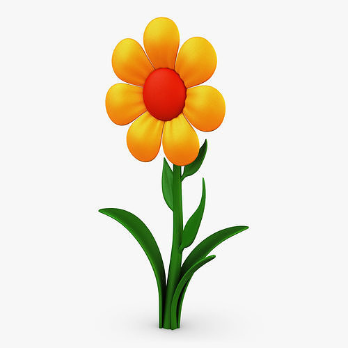 Cartoon Flower v 4 3D model