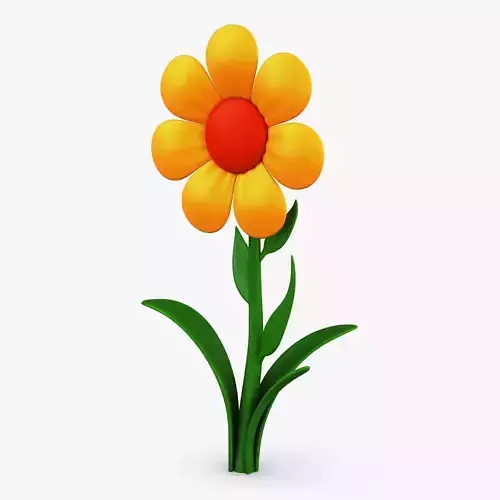 Cartoon Flower v 4 3D model