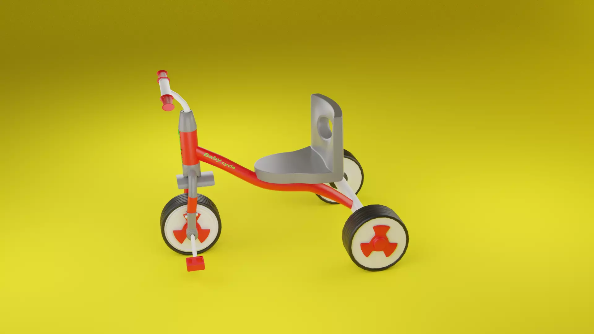 tricycle toy Low-poly 3D model_0