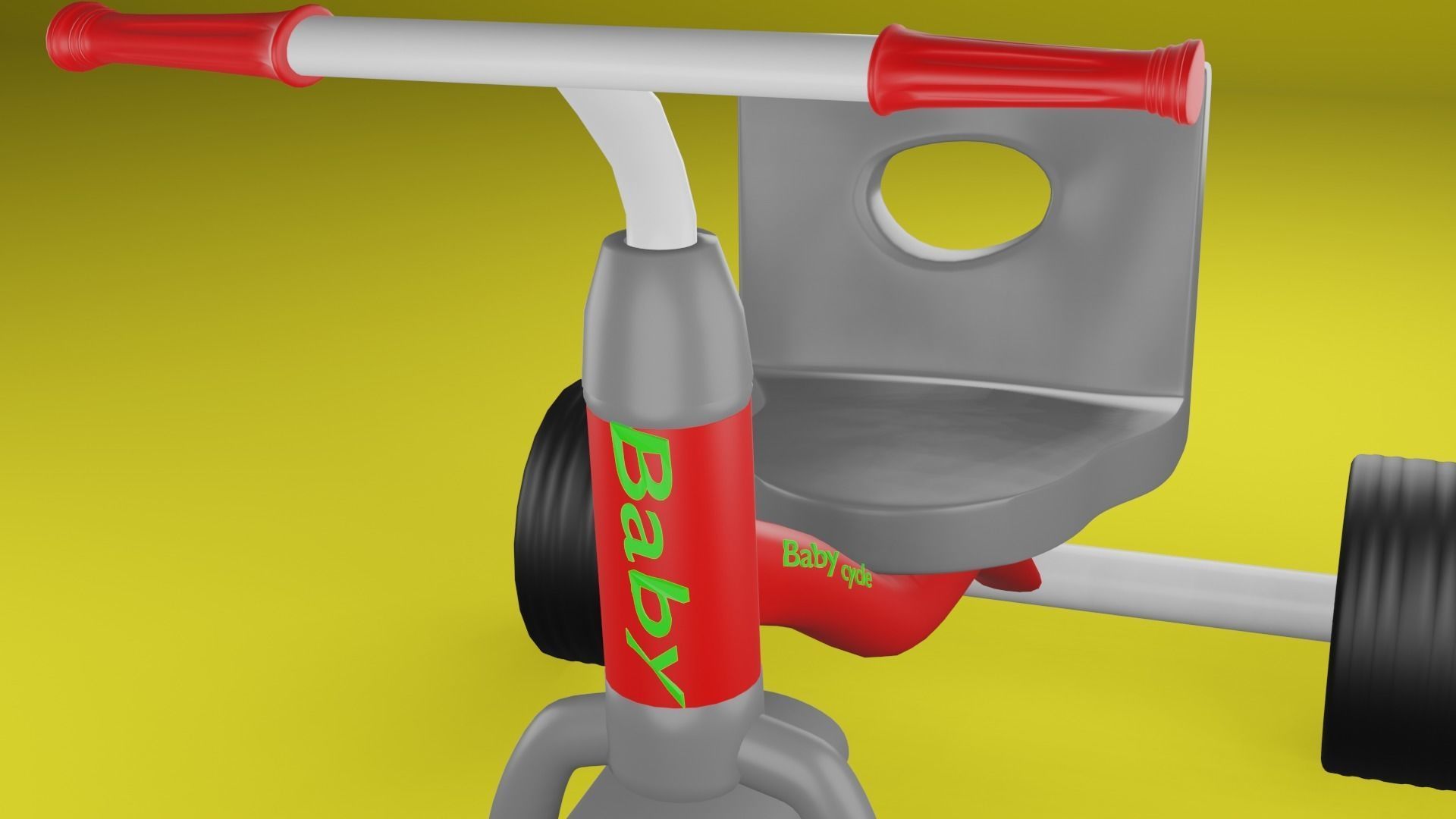 tricycle toy Low-poly 3D model_1