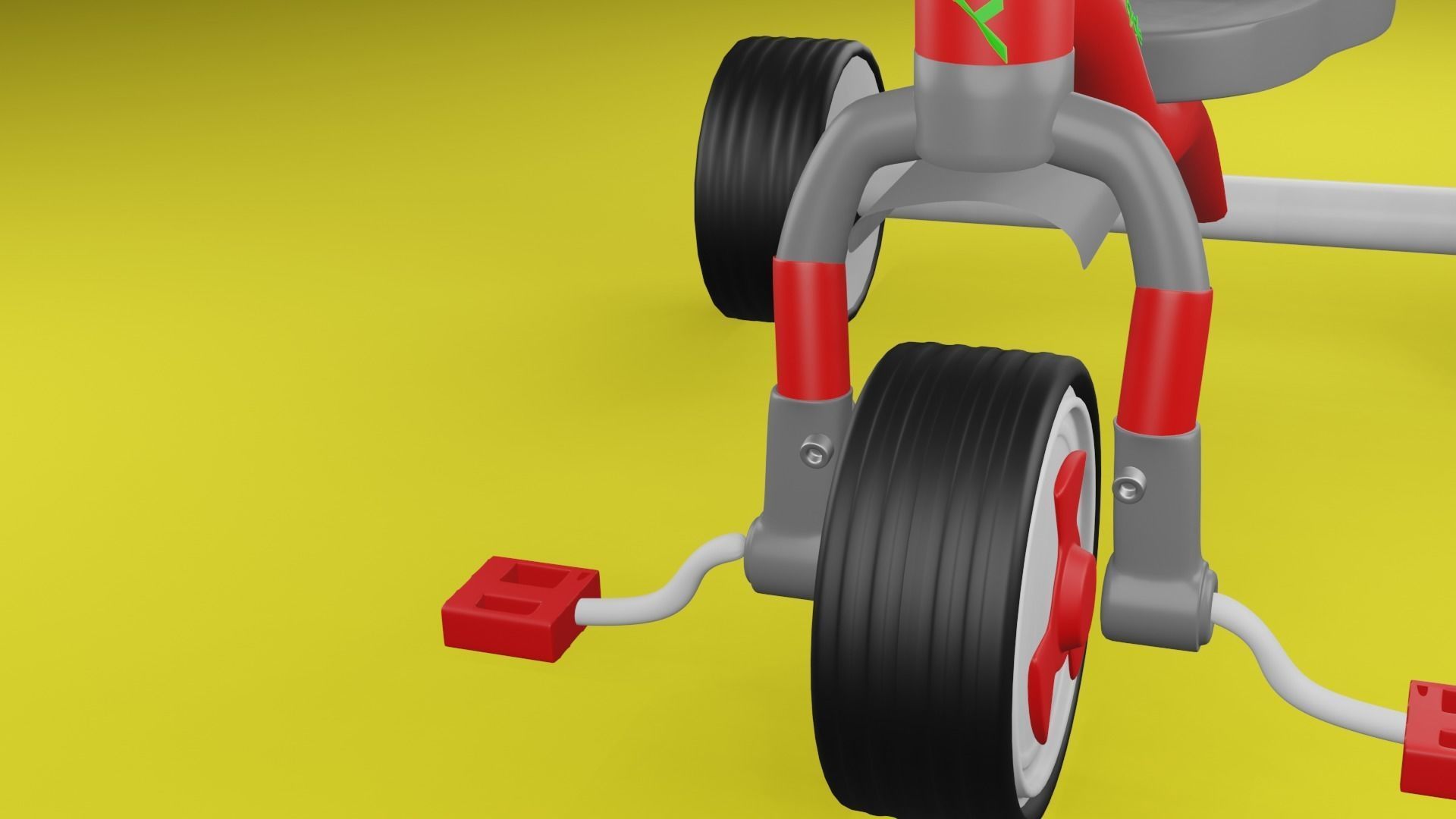 tricycle toy Low-poly 3D model_6