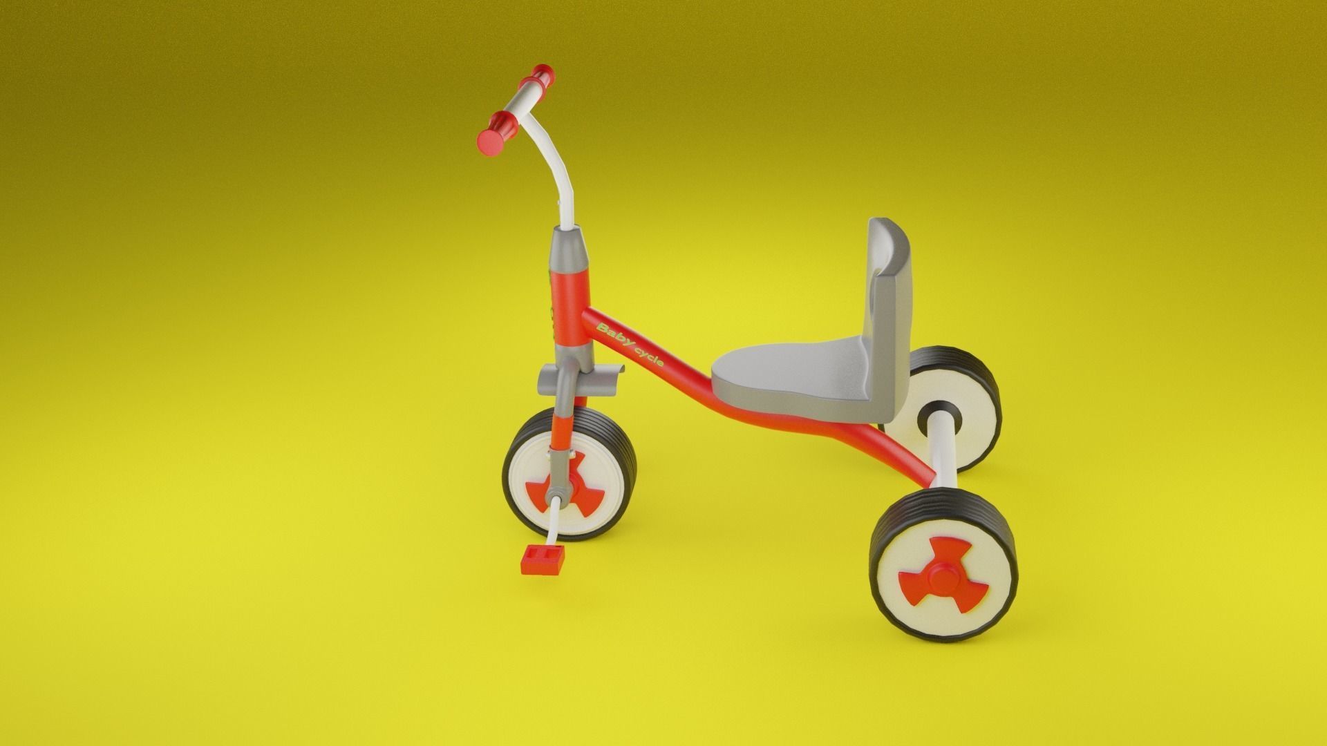tricycle toy Low-poly 3D model_8