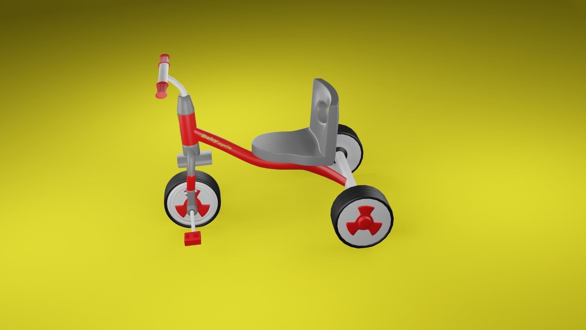 tricycle toy Low-poly 3D model_2