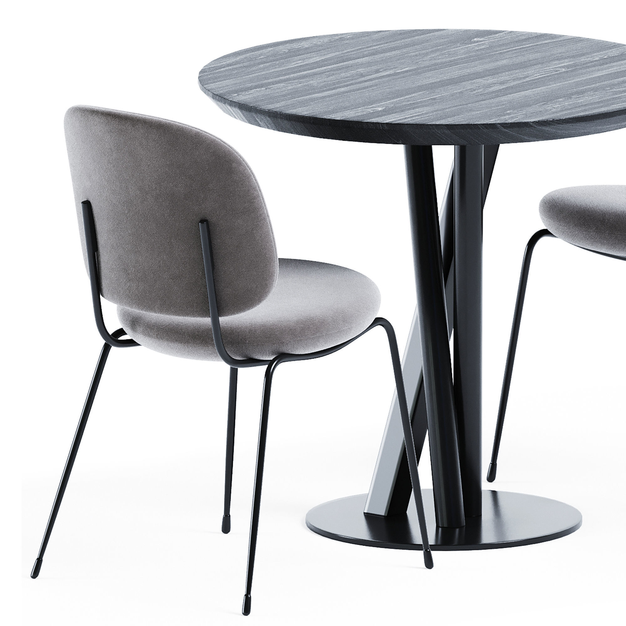 Niels Table D80 by TrabA and Dining Chair by Stellar Works 3D model_2