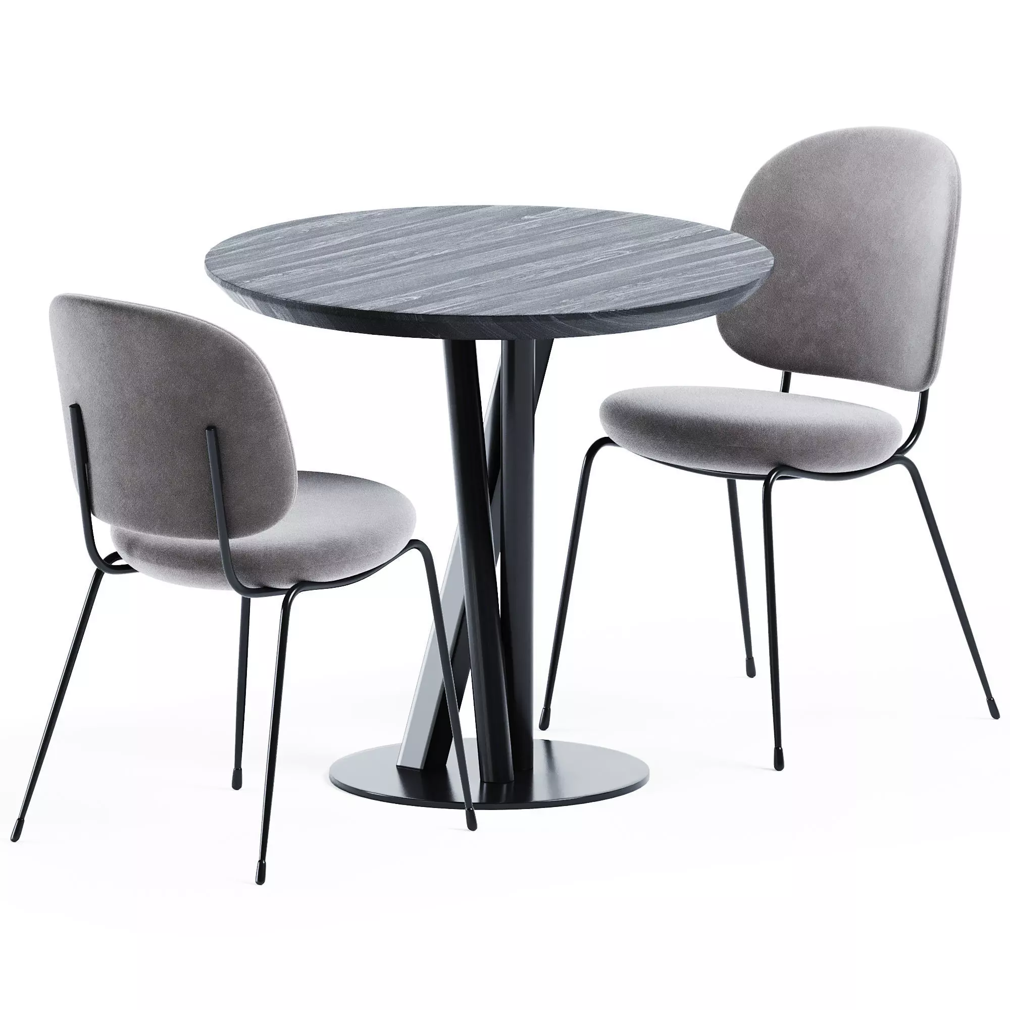 Niels Table D80 by TrabA and Dining Chair by Stellar Works 3D model_0
