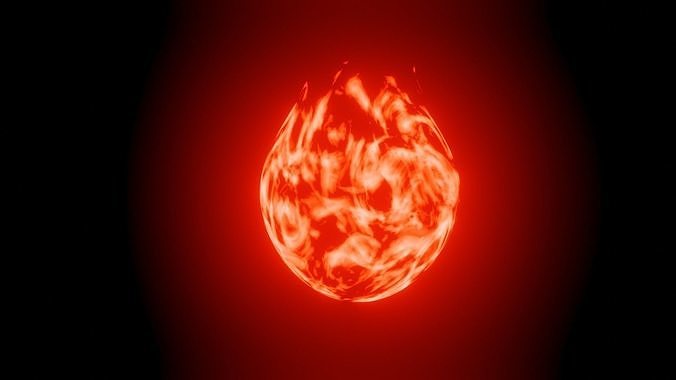 Animated fire 3D model