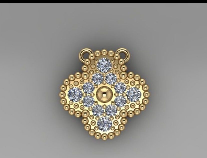 flower pendent  3D print model_1