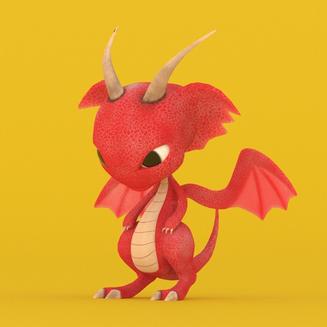 CHIBI DRAGON Low-poly 3D model_1