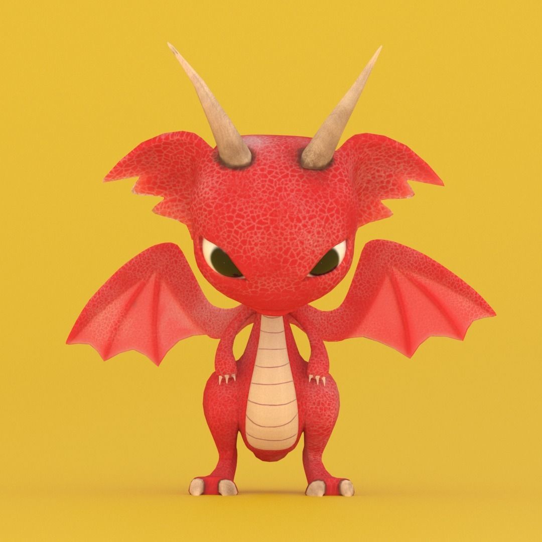 CHIBI DRAGON Low-poly 3D model_2