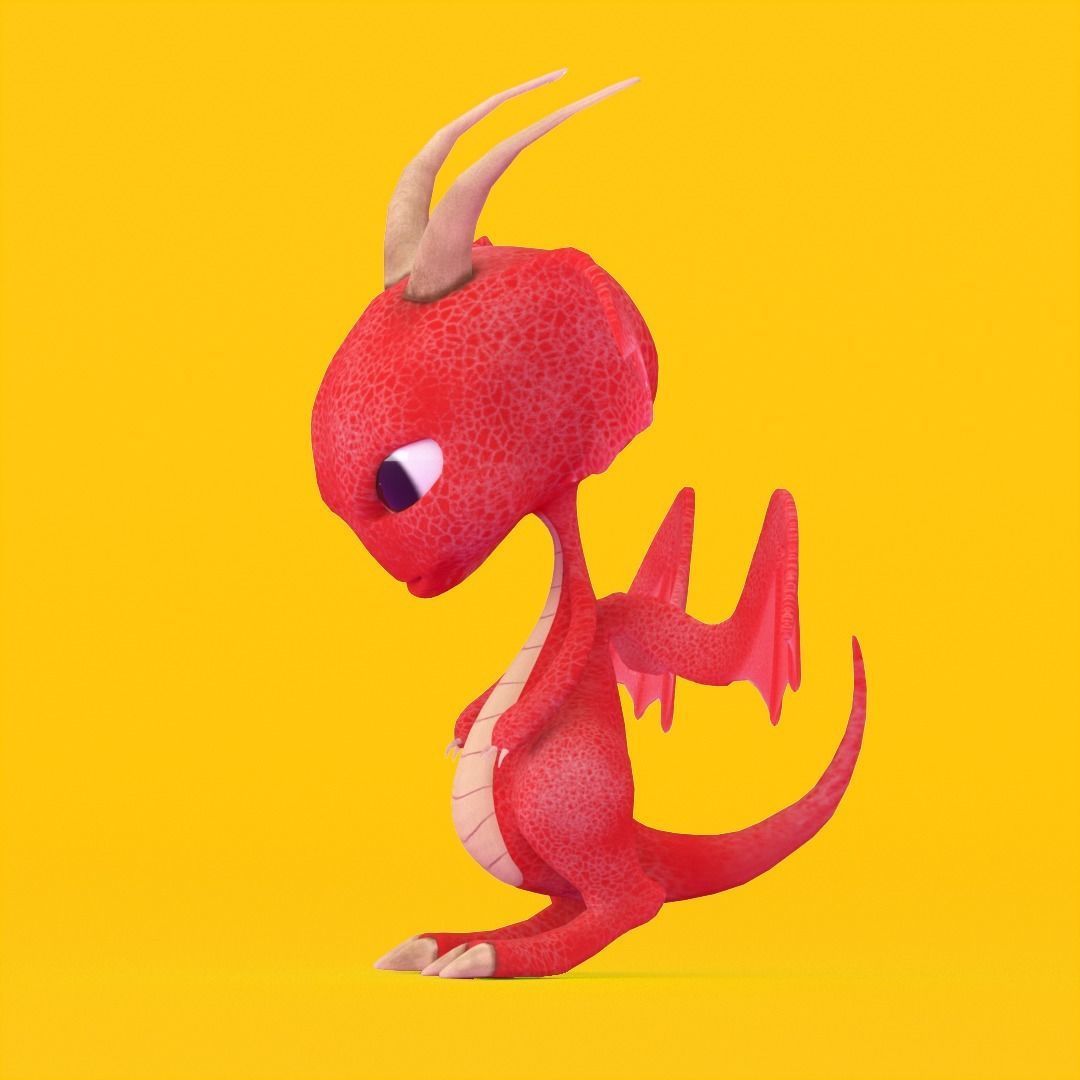 CHIBI DRAGON Low-poly 3D model_3
