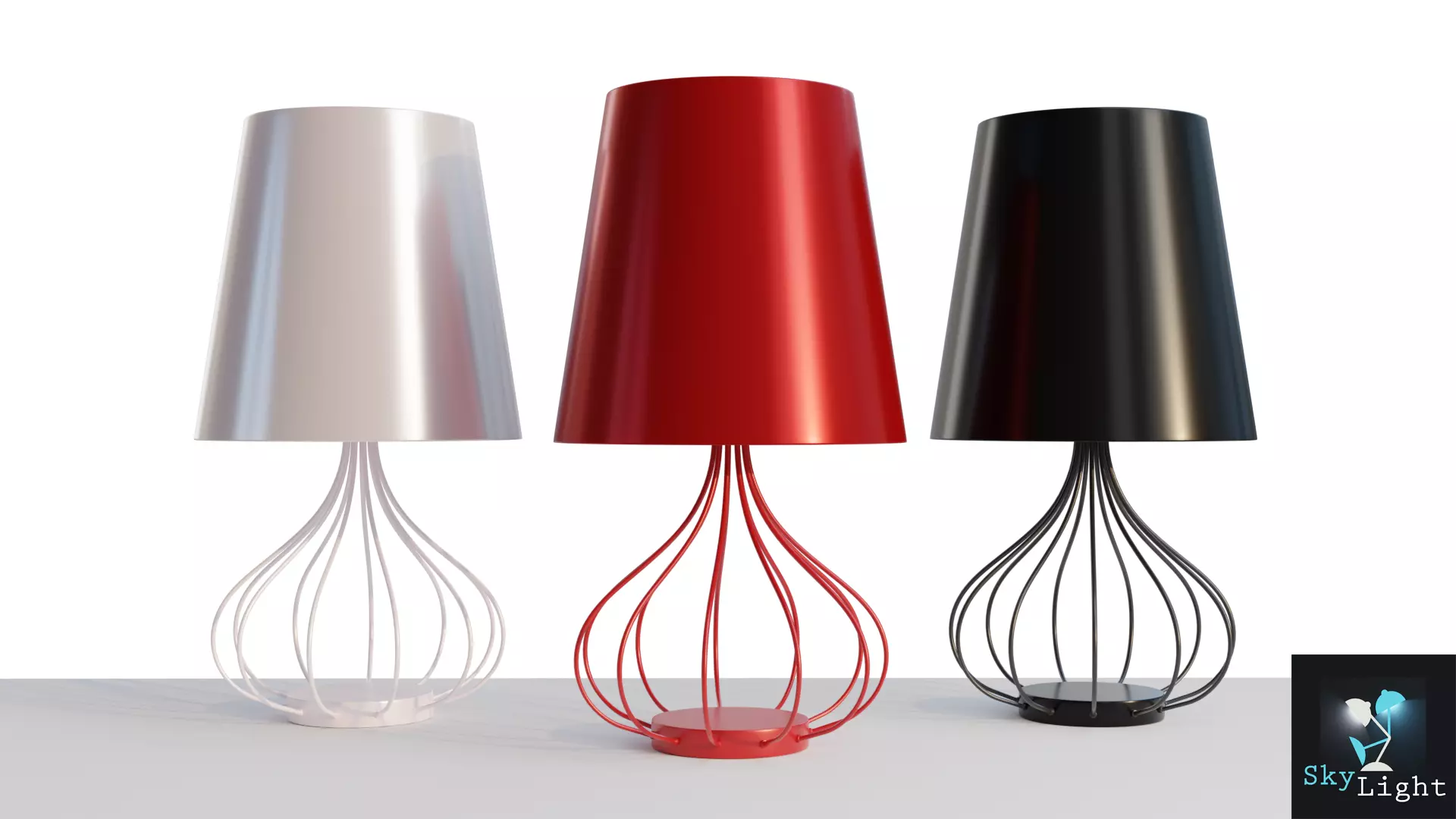 Modern lamps Three colors Free 3D model