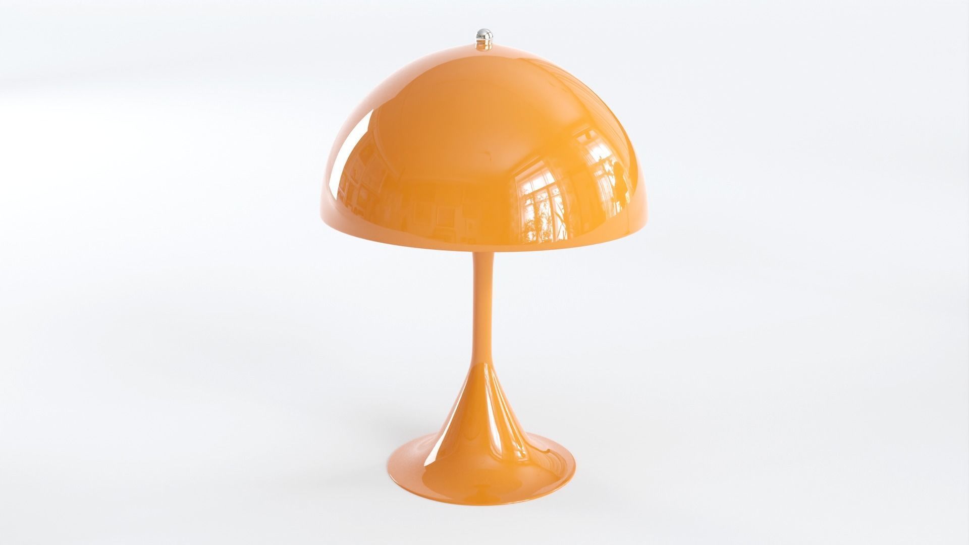 Three Retro Lamps 3D Model  - 1 Table Red and 2 Ceiling Yellow 3D model_3