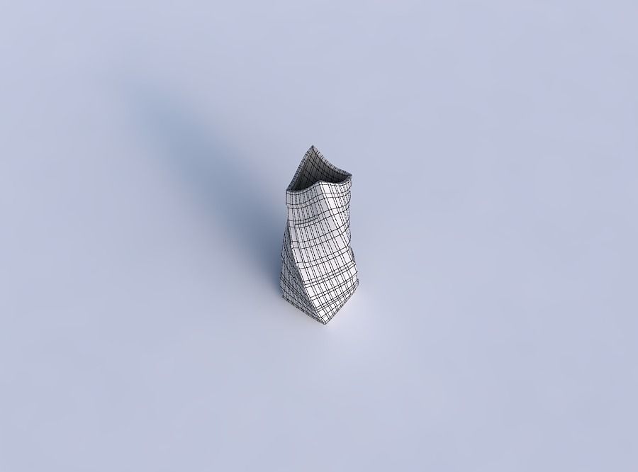 Vase twisted double arc rectangle with sharp ribbons 3D print model_6