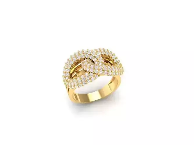 Elegant Twisted Diamond Band Ring for Women 3D Model 110