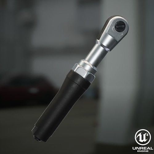 Pneumatic wrench Low-poly 3D model 5