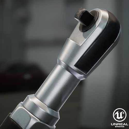 Pneumatic wrench Low-poly 3D model 2