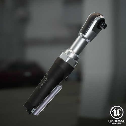 Pneumatic wrench Low-poly 3D model 4