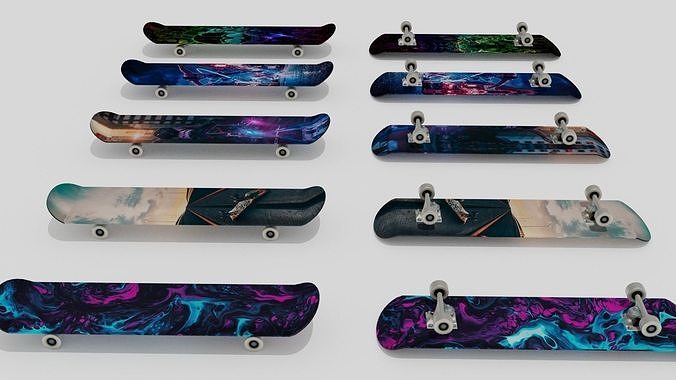 Skateboards Pack Low-poly 3D model