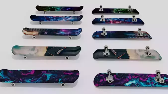 Skateboards Pack Low-poly 3D model