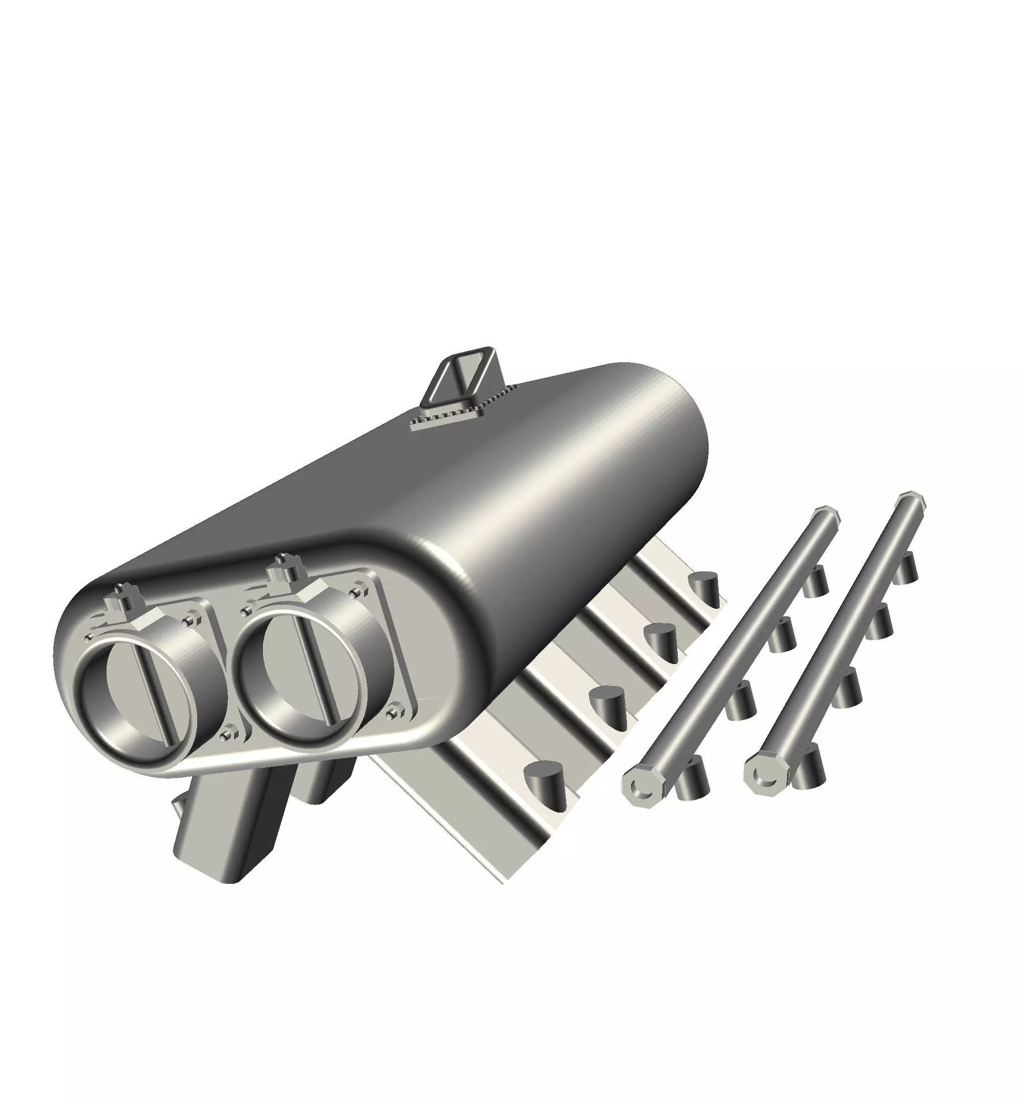 Hogans V8 Twin throttle Intake Manifold Hemi BBC SBC 3D print model_0