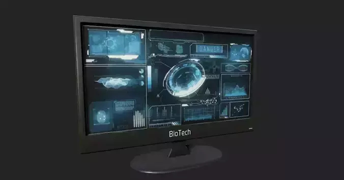 Futuristic Display Monitor Low-poly 3D model