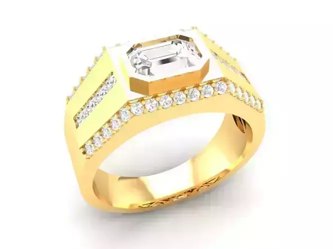 Luxury Emerald Cut Diamond Ring for Men 121