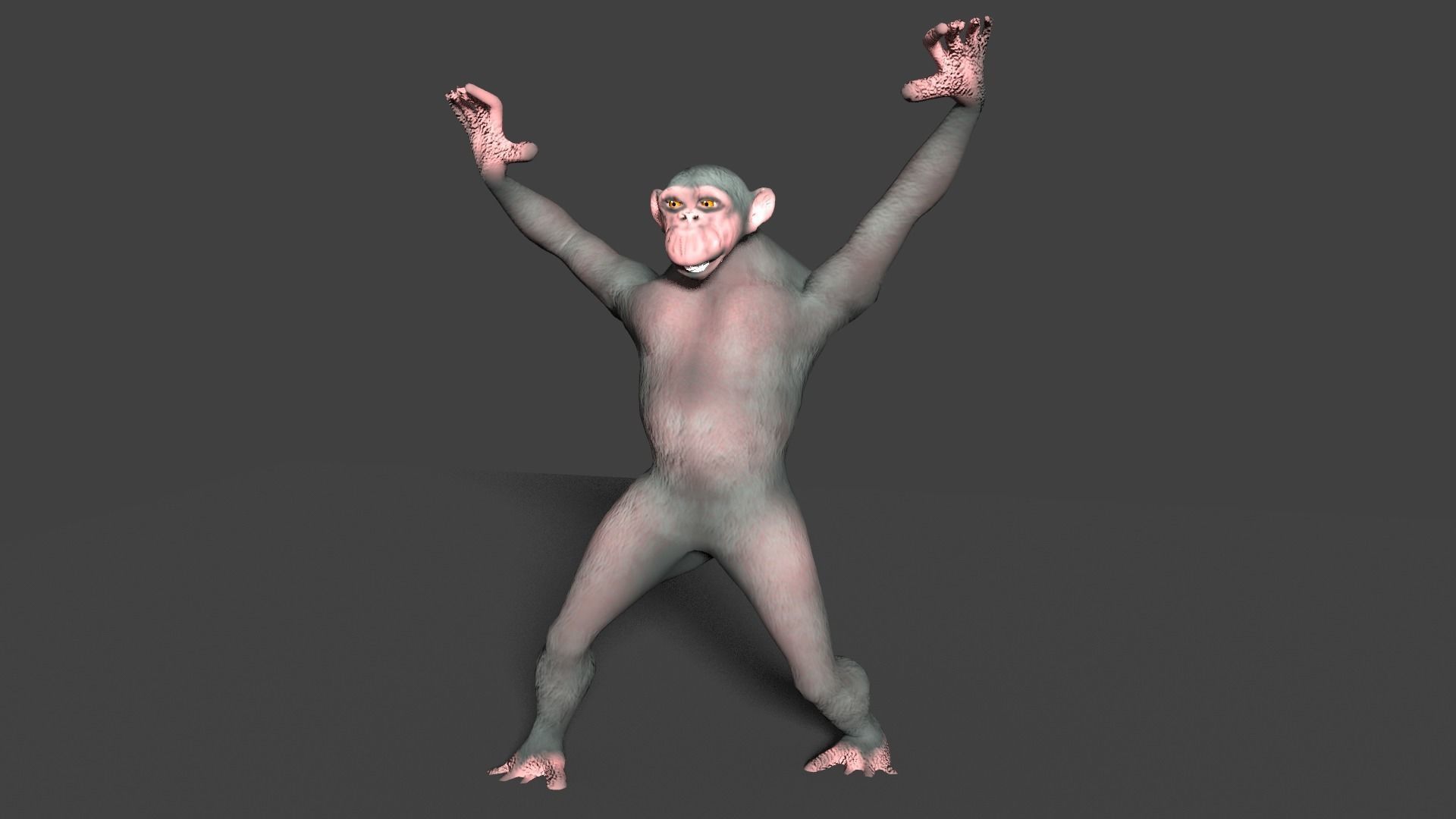 CHIMPAZEE monkey running Low-poly 3D model_4