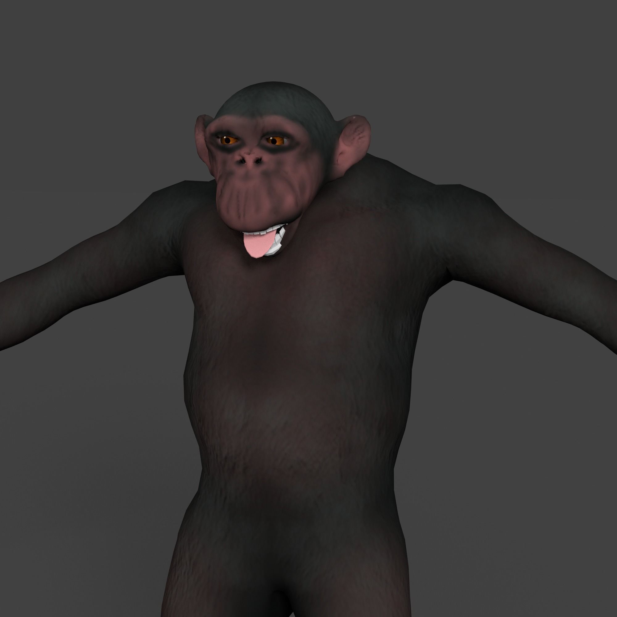 CHIMPAZEE monkey running Low-poly 3D model_1