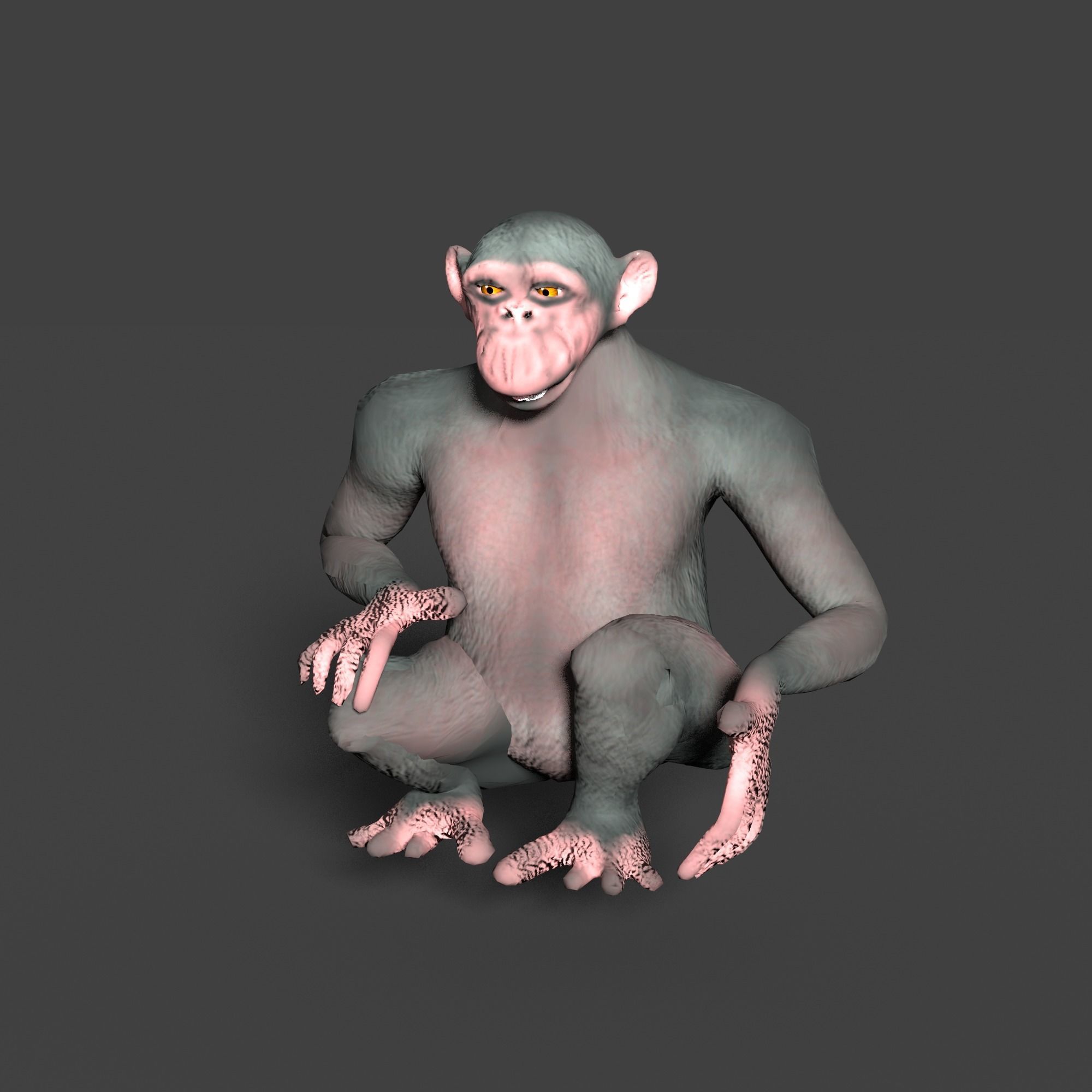 CHIMPAZEE monkey running Low-poly 3D model_6