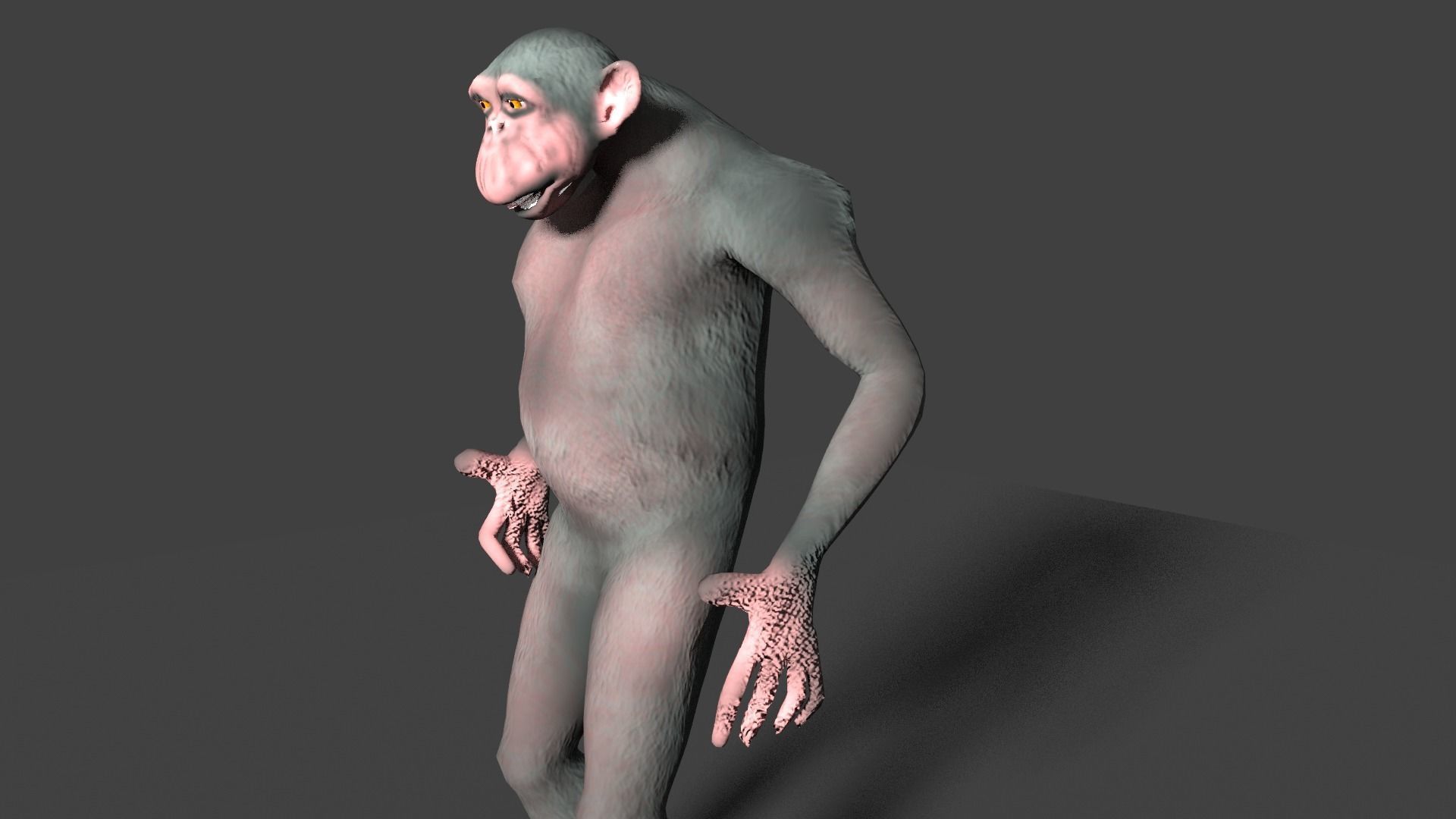 CHIMPAZEE monkey running Low-poly 3D model_3
