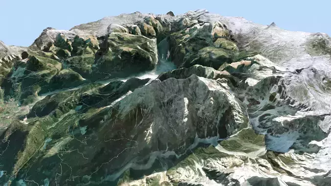 Mountain landscape Alps Switzerland 3D model