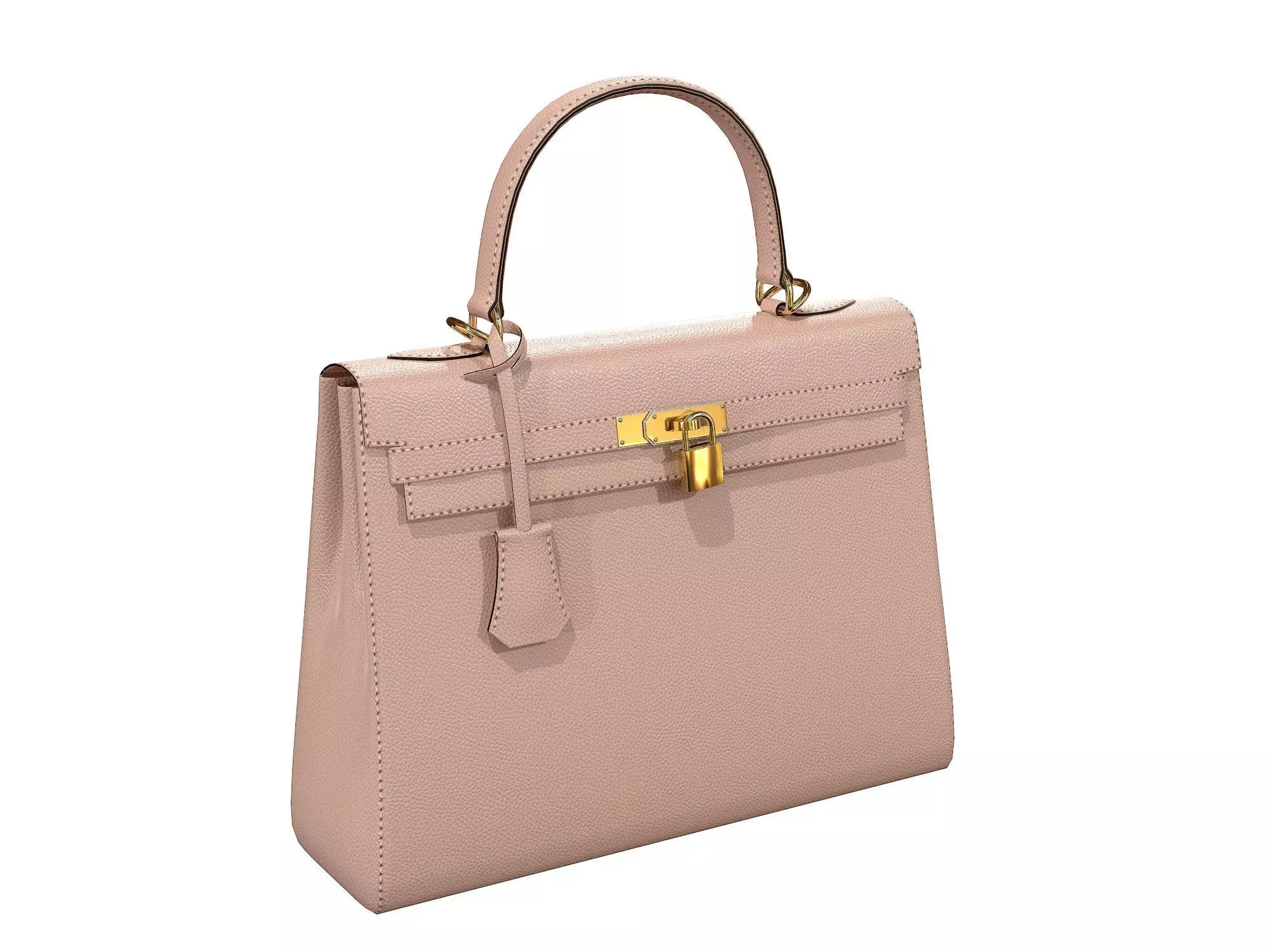 Hermes Kelly Bag Cream Low-poly 3D model_0