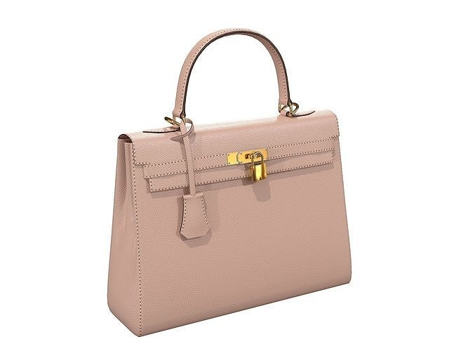 Hermes Kelly Bag Cream Low-poly 3D model