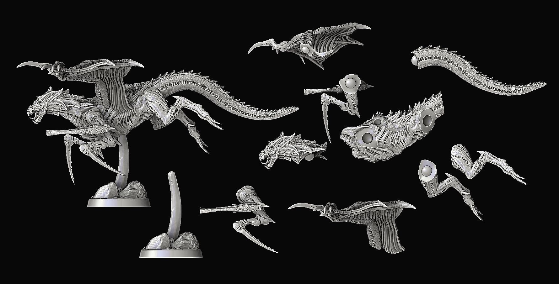Alien Dragon Harridan 3D print model_19