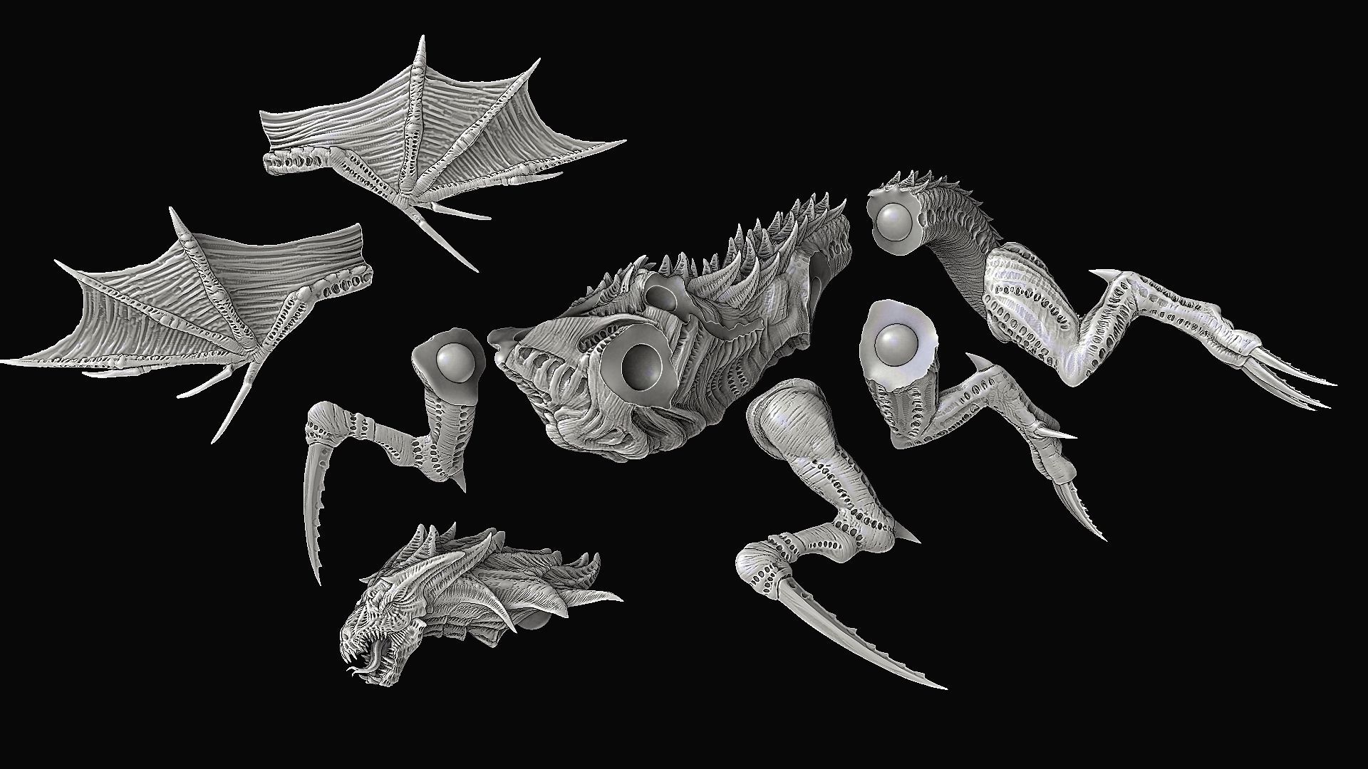 Alien Dragon Harridan 3D print model_17