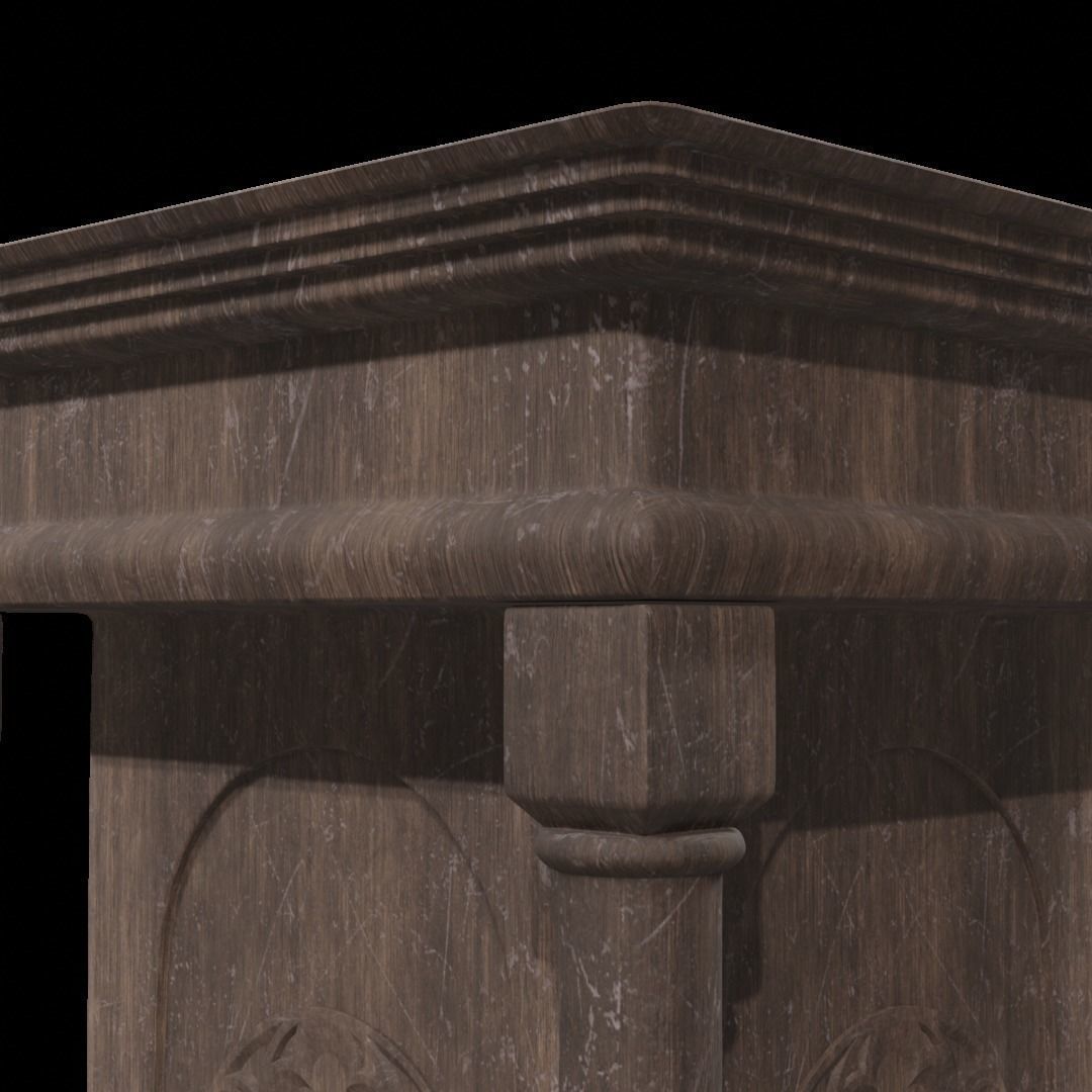 Gothic Pedestal Low-poly 3D model_5