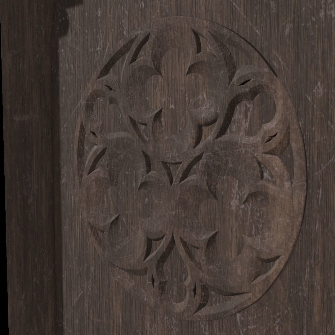 Gothic Pedestal Low-poly 3D model_2