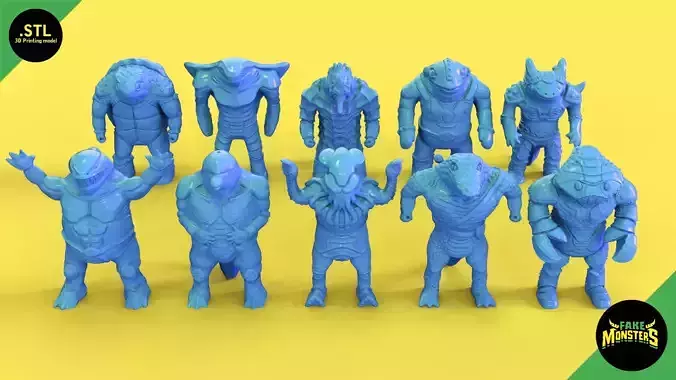 Sea Creatures - Fake Monsters 3D Model Collection